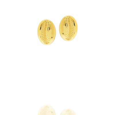 Brinco Dona Diva Semi Joias Búzio Dourado Menor preço em Brinco Dona Diva Semi Joias Búzio Dourado