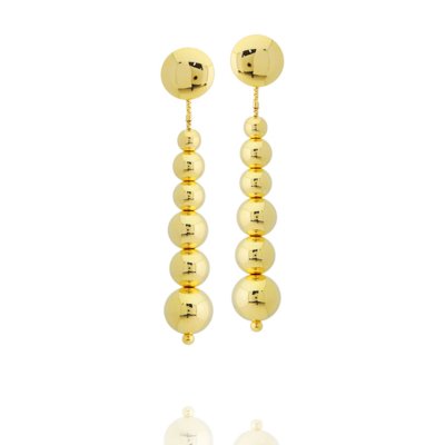 Brinco Dona Diva semi joias Bolas Dourado Menor preço em Brinco Dona Diva semi joias Bolas Dourado