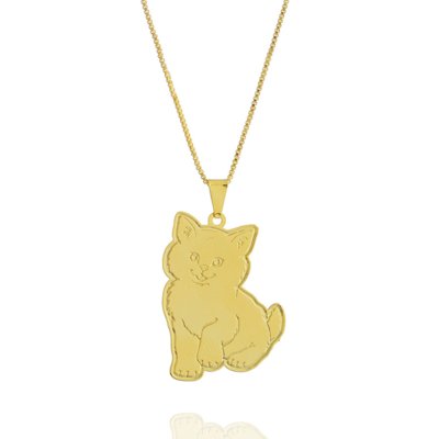 Colar Dona Diva Semi Joias Gatinho Dourado Menor preço em Colar Dona Diva Semi Joias Gatinho Dourado