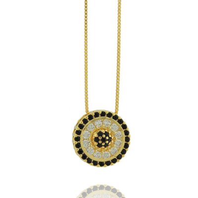 Colar Dona Diva Semi Joias Pizza Dourado Menor preço em Colar Dona Diva Semi Joias Pizza Dourado