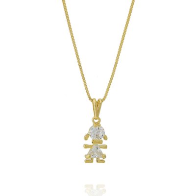Colar Dona Diva semi joias Menina Dourado Menor preço em Colar Dona Diva semi joias Menina Dourado