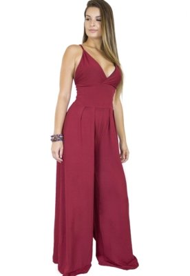 Macacão Dress Code Moda Pantalona Vermelho Menor preço em Macacão Dress Code Moda Pantalona Vermelho