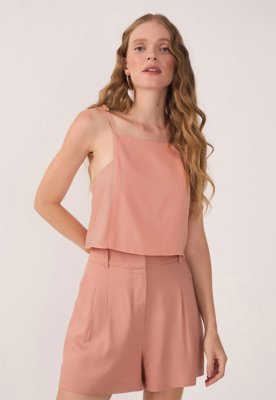 Regata Cropped Dress To Reta Recorte Lateral Rosa