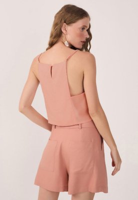 Regata Cropped Dress To Reta Recorte Lateral Rosa