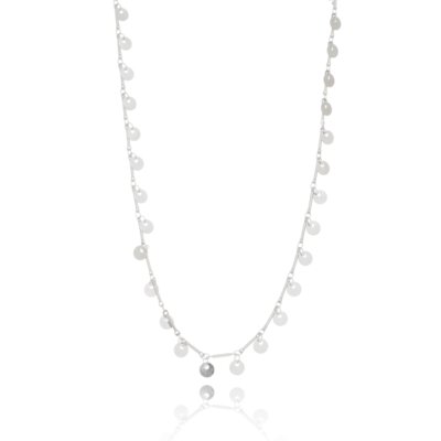 Colar Longo Drusi Semi Joias de Medalhas Ródio Branco Prata Menor preço em Colar Longo Drusi Semi Joias de Medalhas Ródio Branco Prata