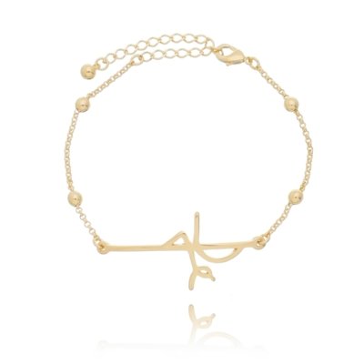 Pulseira Drusi Semi Joias Fé Dourada Menor preço em Pulseira Drusi Semi Joias Fé Dourada