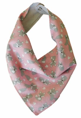 Babador Duccini Bandana Dupla Face Raposas Rosa/Cinza Menor preço em Babador Duccini Bandana Dupla Face Raposas Rosa/Cinza
