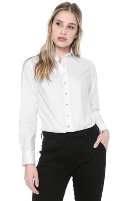 Camisa Dudalina Lisa Branca Menor preço em Camisa Dudalina Lisa Branca