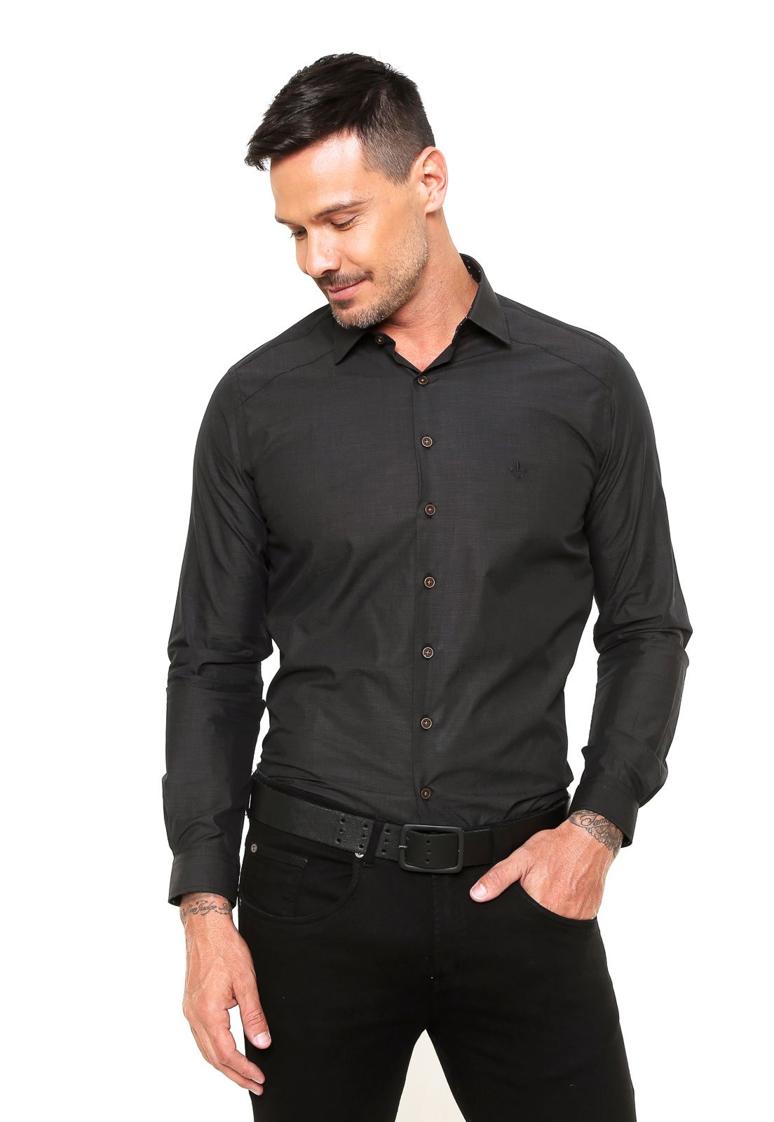 camisa preta dudalina masculina