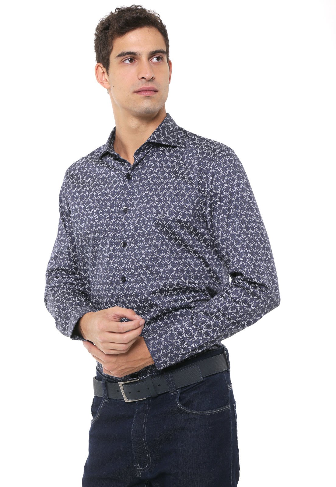 camisa azul marinho dudalina