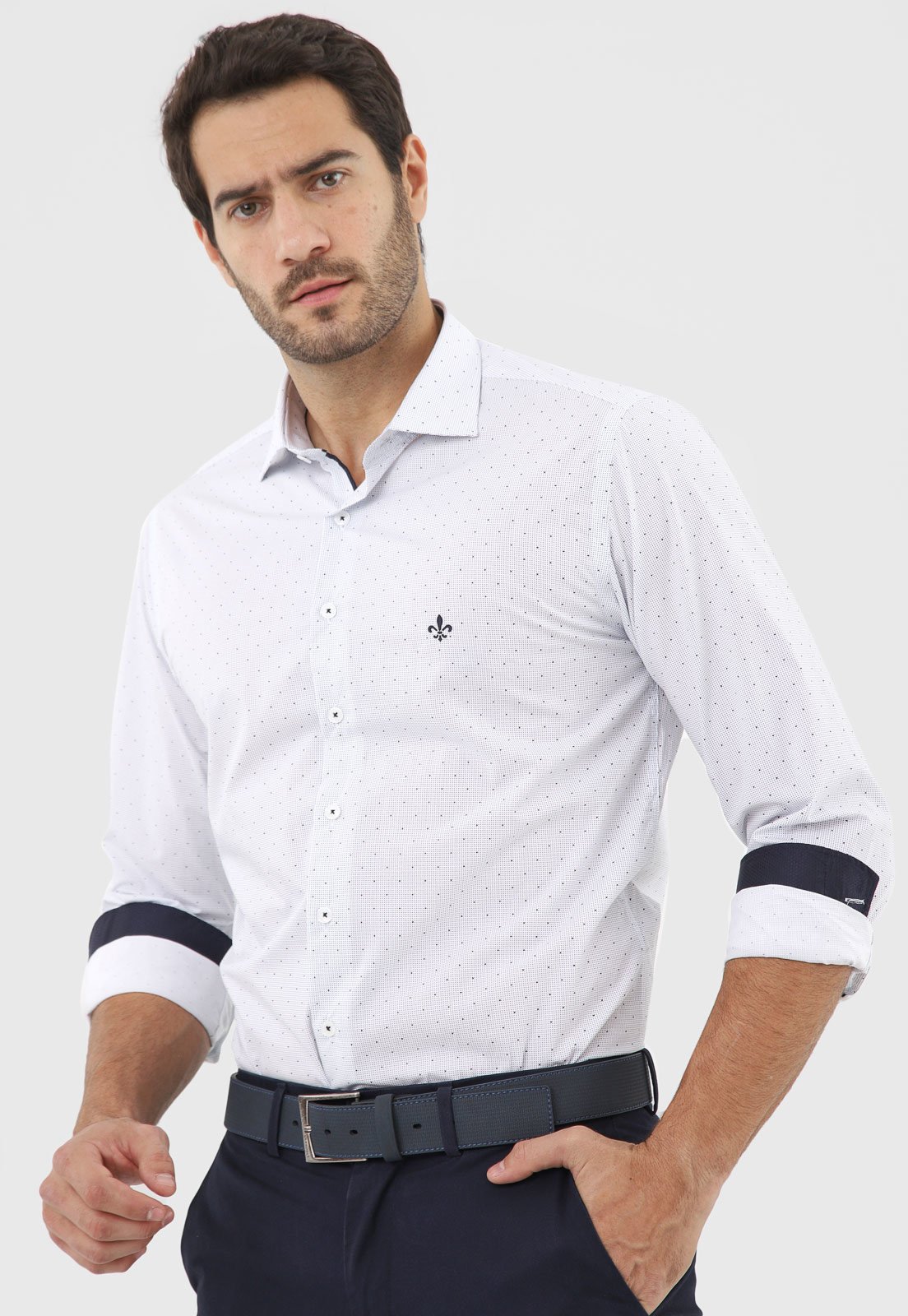 Camisa social hot sale branca masculina dudalina