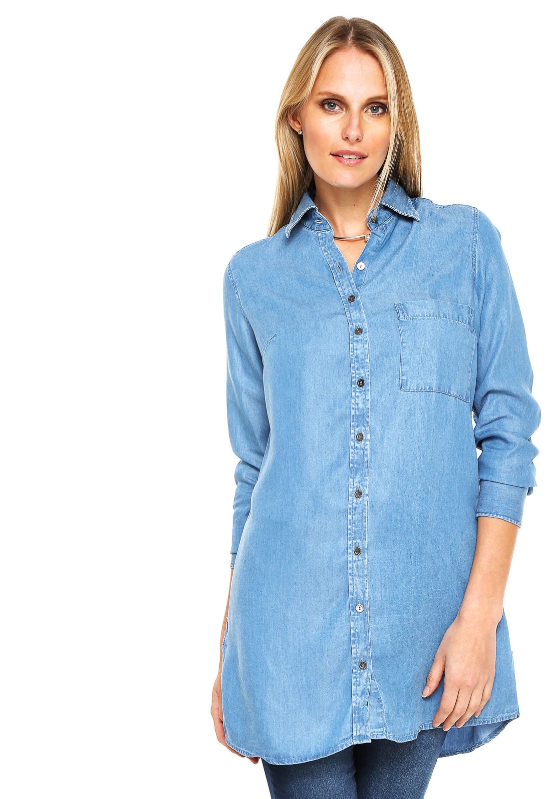 camisa jeans feminina dudalina