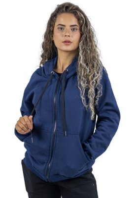 Moletom Zíper Feminino Marinho - Compre agora