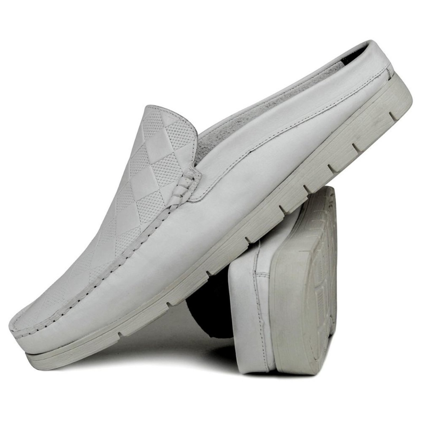 slip on couro branco masculino