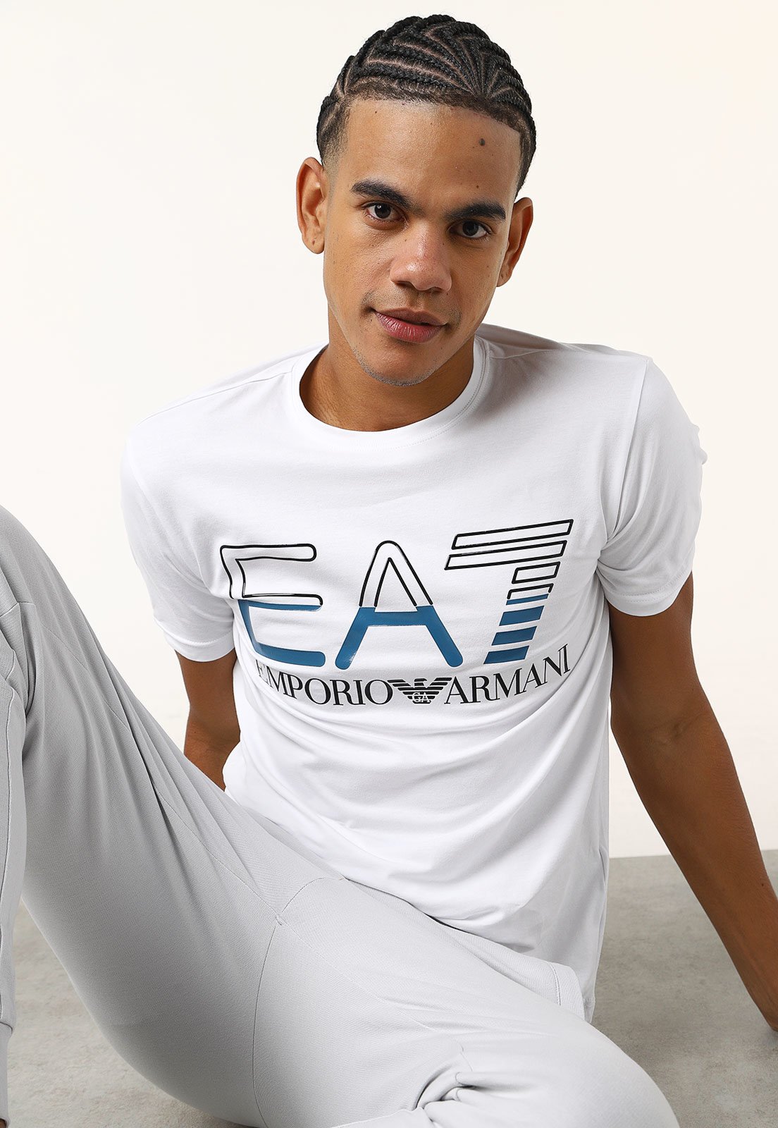 Camiseta EA7 Logo Branca - Compre Agora | Dafiti Brasil