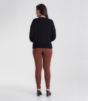Calça Feminina Legging Ponto Roma Básica Endless Marrom