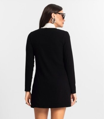 Cardigan Feminino Ribana Canelada Básico Endless Preto