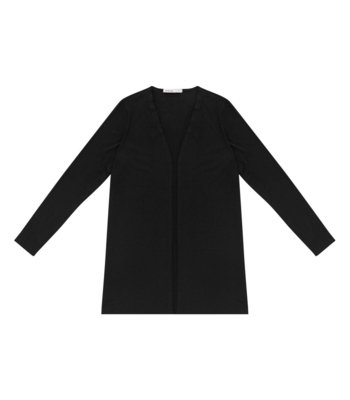 Cardigan Feminino Ribana Canelada Básico Endless Preto