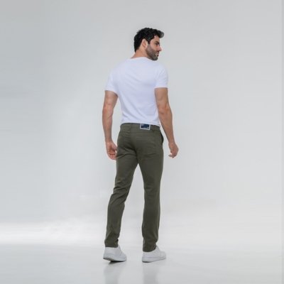 Calça Sarja Basica ER ESTILO RENOVADO Casual e Confortavel com Elastano Verde