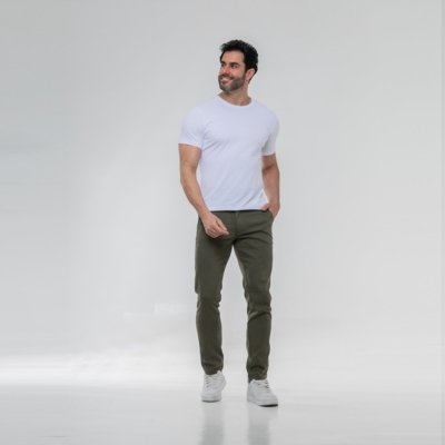 Calça Sarja Basica ER ESTILO RENOVADO Casual e Confortavel com Elastano Verde