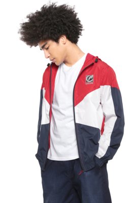 Jaqueta Corta Vento Ecko Recortes Vermelha/Branca/Azul-Marinho Menor preço em Jaqueta Corta Vento Ecko Recortes Vermelha/Branca/Azul-Marinho