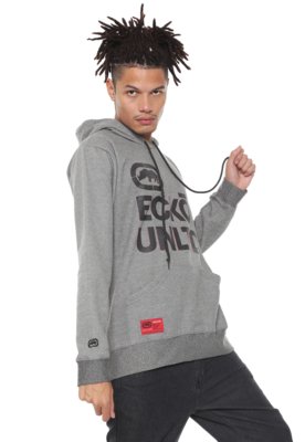 Moletom Flanelado Fechado Ecko Capuz Cinza Menor preço em Moletom Flanelado Fechado Ecko Capuz Cinza