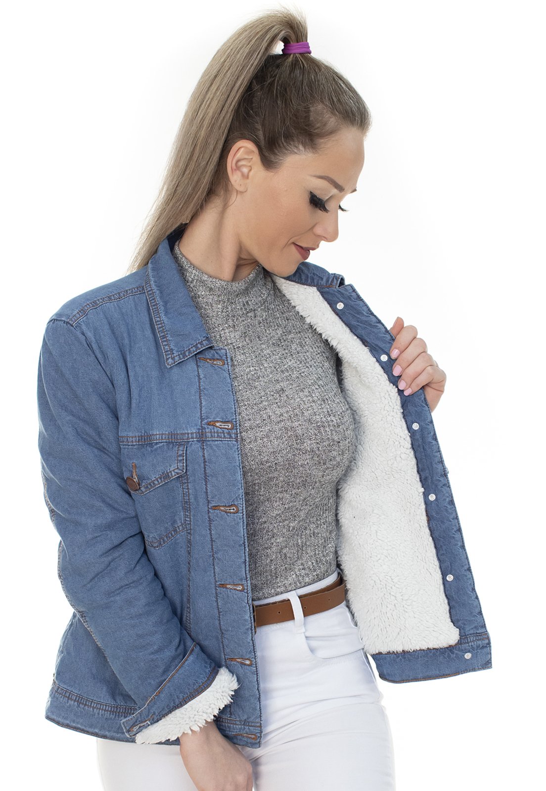 jaqueta jeans feminina forrada