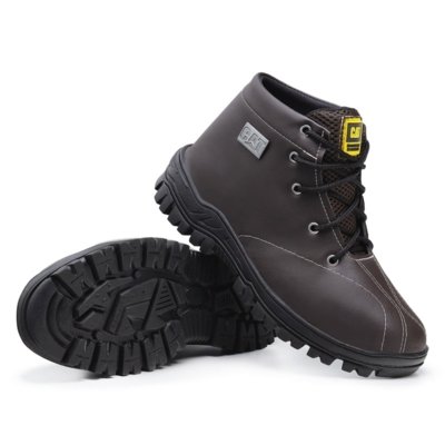 Bota Caterpillar CAT em couro legitimo para trabalho resistente