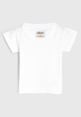 Camiseta Elian Manga Curta Menino Branco Menor preço em Camiseta Elian Manga Curta Menino Branco
