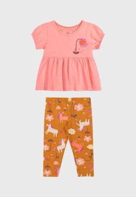 Conjunto Infantil Elian Estampado Rosa
