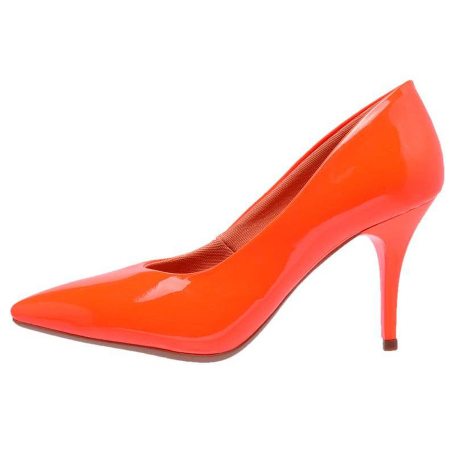 scarpin laranja neon