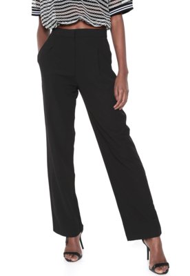 Calça Ellus Reta Pregas Preta Menor preço em Calça Ellus Reta Pregas Preta