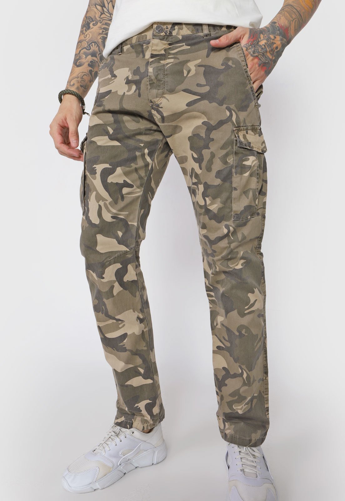 Calça sarja clearance camuflada masculina