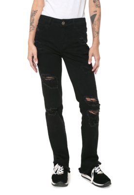 Calça Sarja Ellus Slim Color Destroyed Preta Menor preço em Calça Sarja Ellus Slim Color Destroyed Preta