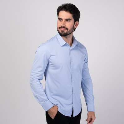 Camisa Tech Ellus Slim Azul Claro