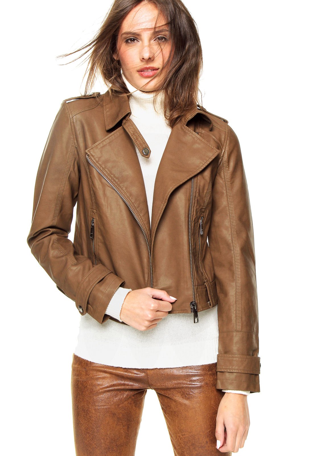 jaqueta ellus leather denim feminina