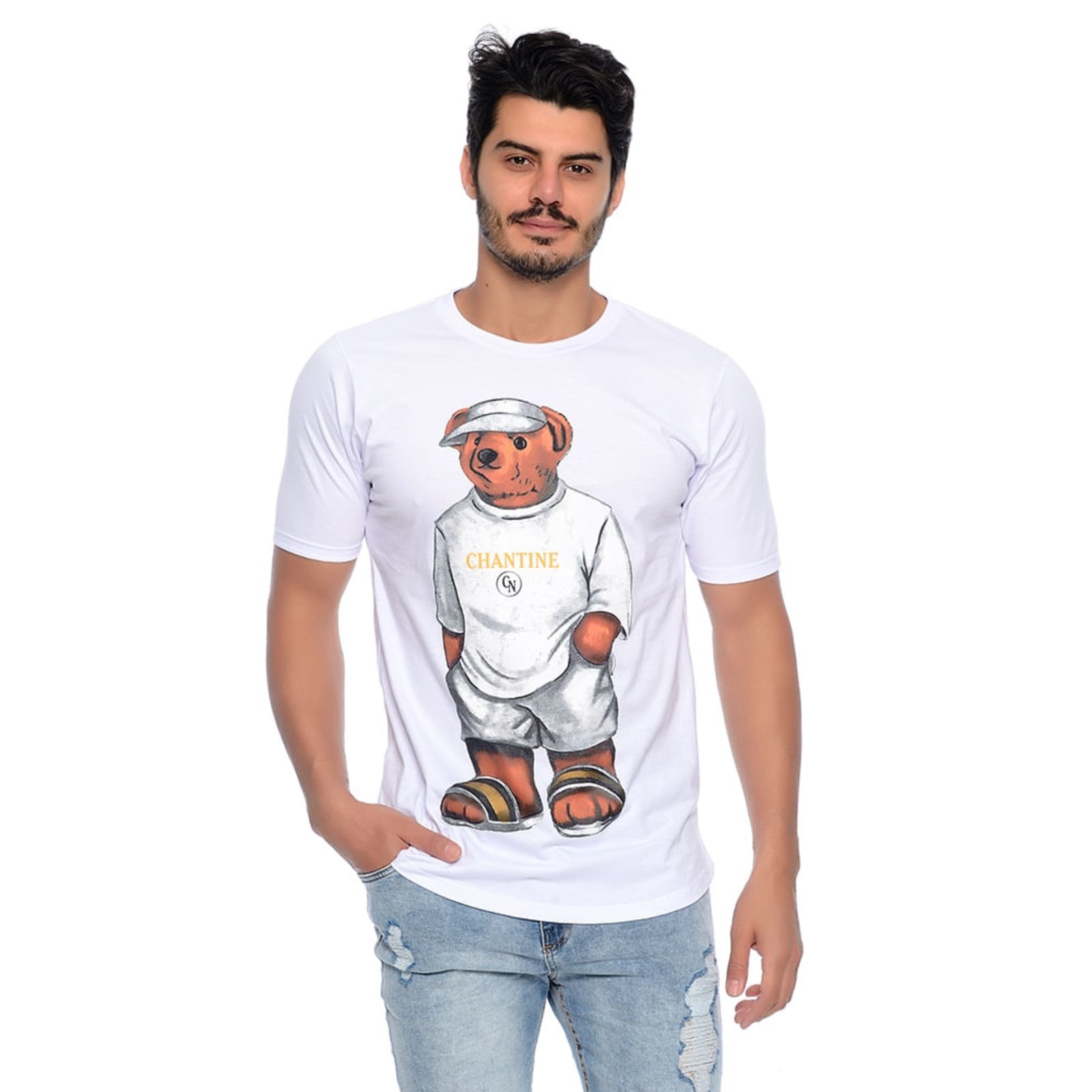 camiseta long estampada