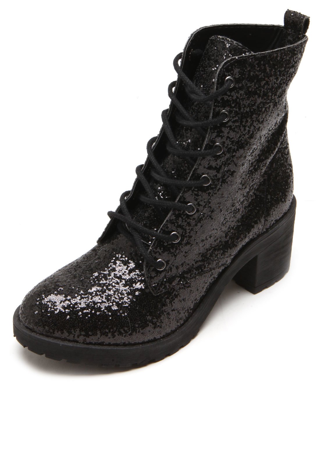bota preta com glitter