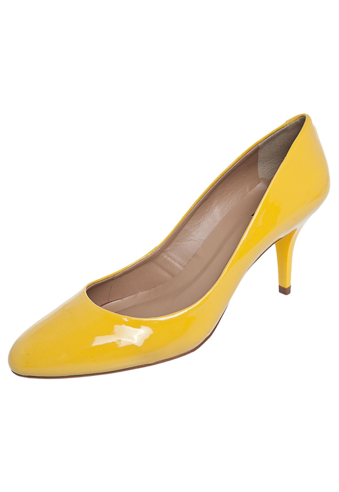 scarpin amarelo salto medio