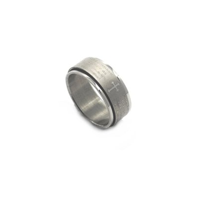 Anel Empório Top de Aço Inox Pai Nosso Prata Menor preço em Anel Empório Top de Aço Inox Pai Nosso Prata