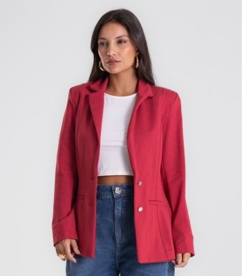Blazer Feminino Ponto Roma Endless Vermelho