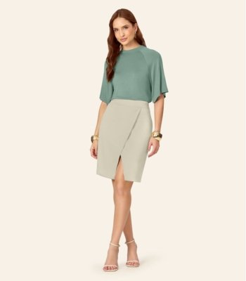 Blusa Feminina Raglan Viscotricot e Ribana Endless Verde