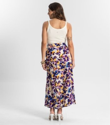 Saia Longa Estampada Endless Roxo