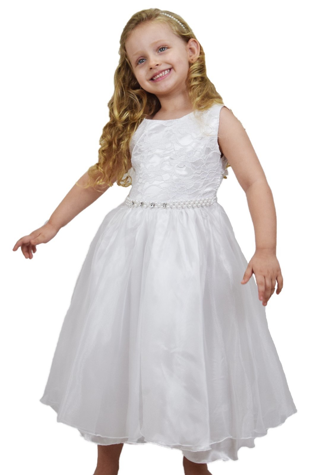 vestido de festa infantil branco com dourado
