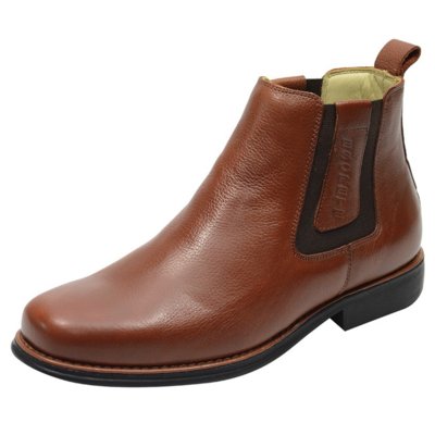 Bota Chelsea Escrete de Couro Marrom Menor preço em Bota Chelsea Escrete de Couro Marrom