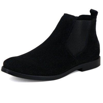Botina Chelsea Boots Escrete Toda Preta Couro Camurça Menor preço em Botina Chelsea Boots Escrete Toda Preta Couro Camurça