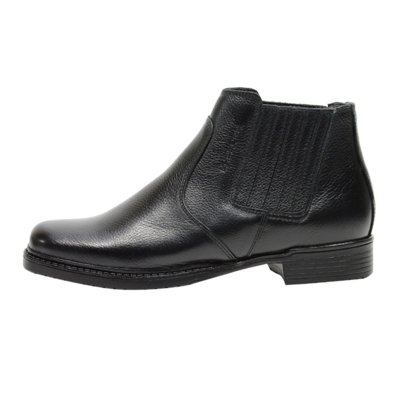 Botina Escrete Conforto em Couro Preto Menor preço em Botina Escrete Conforto em Couro Preto