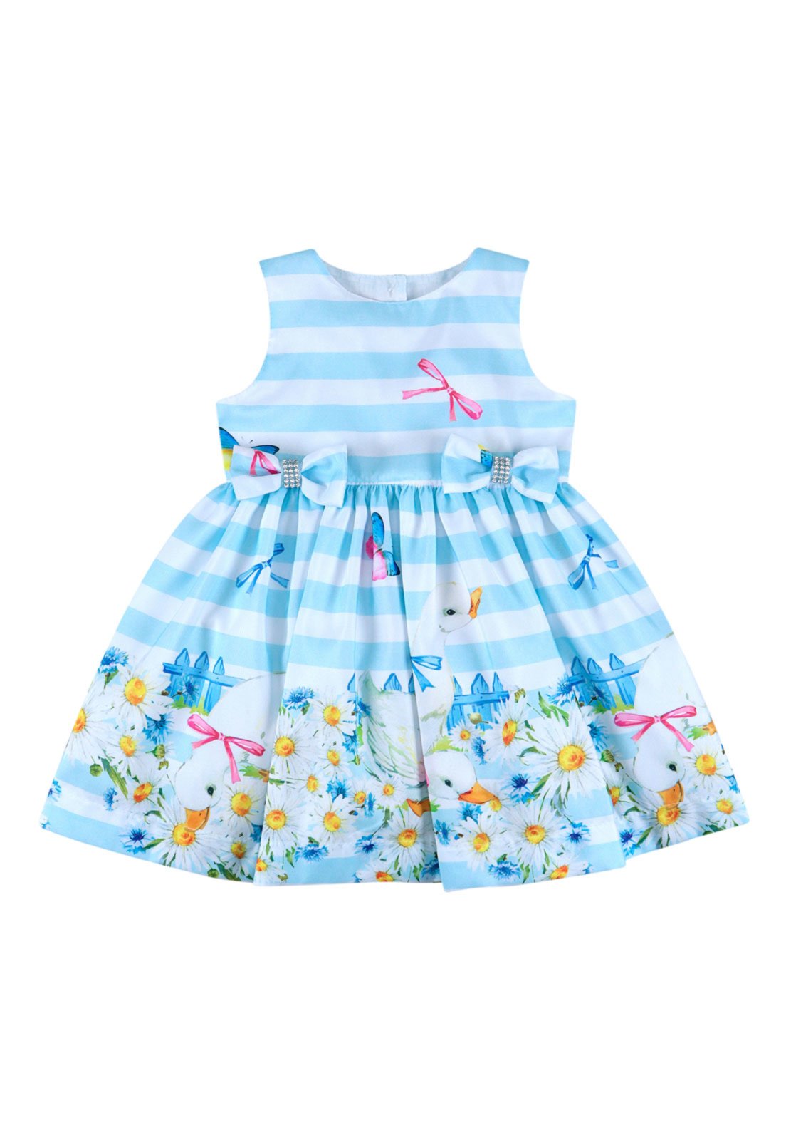 vestido infantil azul claro