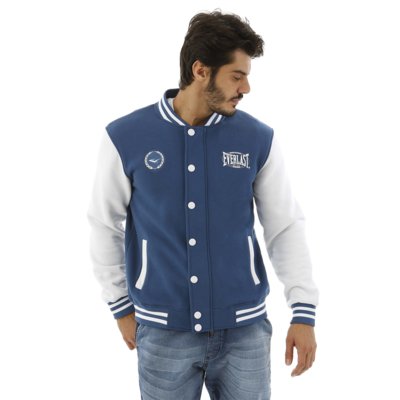 Blusão Moletom Everlast Raglan Azul Menor preço em Blusão Moletom Everlast Raglan Azul