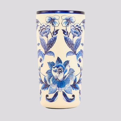 Copo Farm Glub Porcelain Off White e Azul